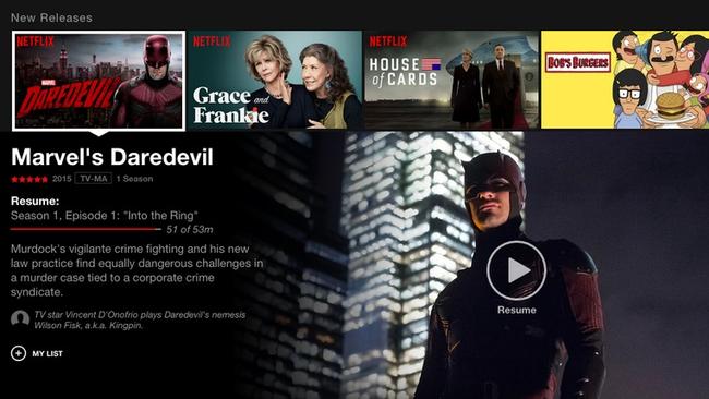 The new Netflix interface.