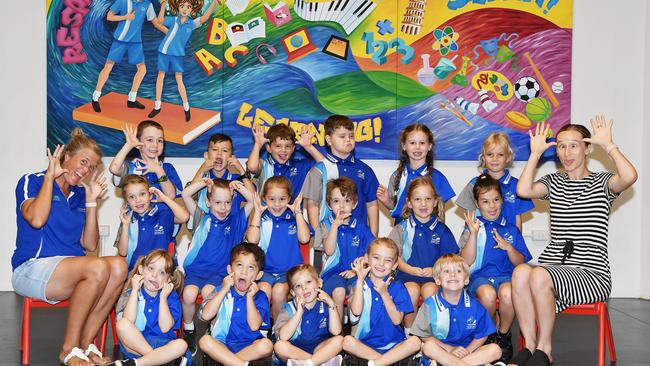 MY FIRST YEAR: Funny faces. Tewantin State School Preps. Picture: Patrick Woods.