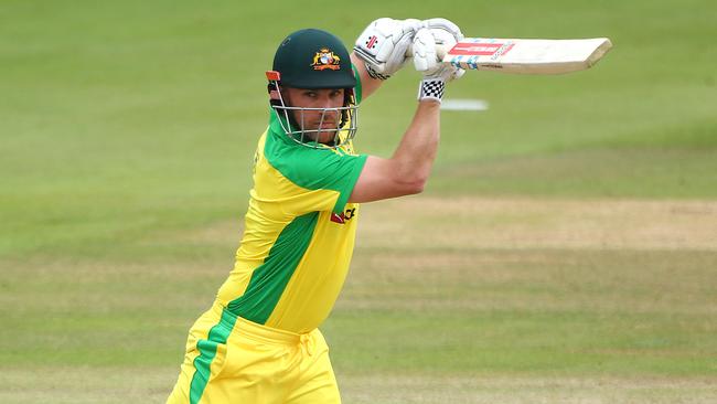 Australian one-day opener Aaron Finch in action during September’s, England tour. Picture: Charlie Crowhurst/Getty Images