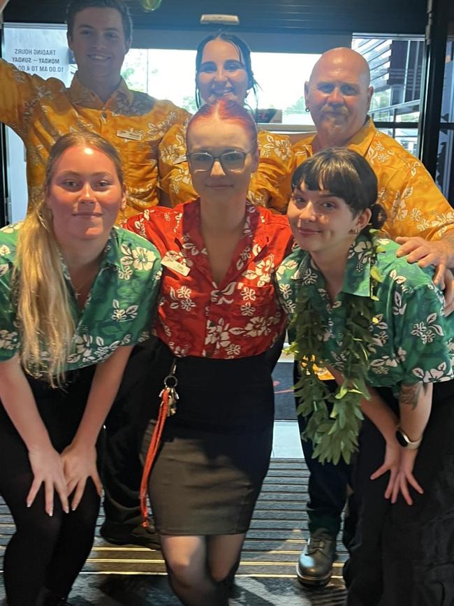 Raceview Hotel staff celebrating the evening. Picture: Facebook/Raceview Hotel
