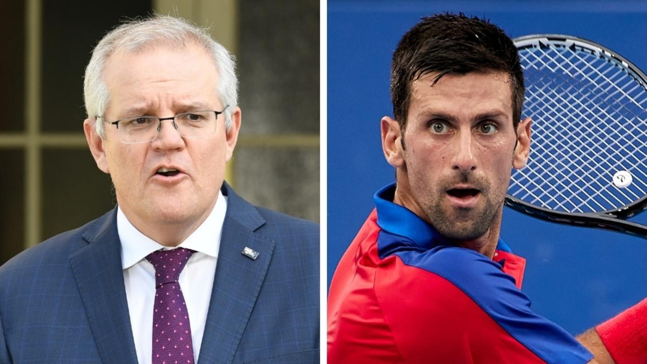 Scott Morrison and Novak Djokovic.