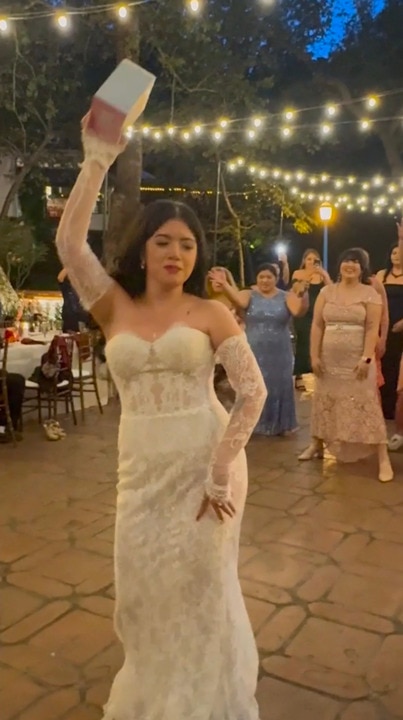 Bride throws Labubu instead of Bouquet at her wedding