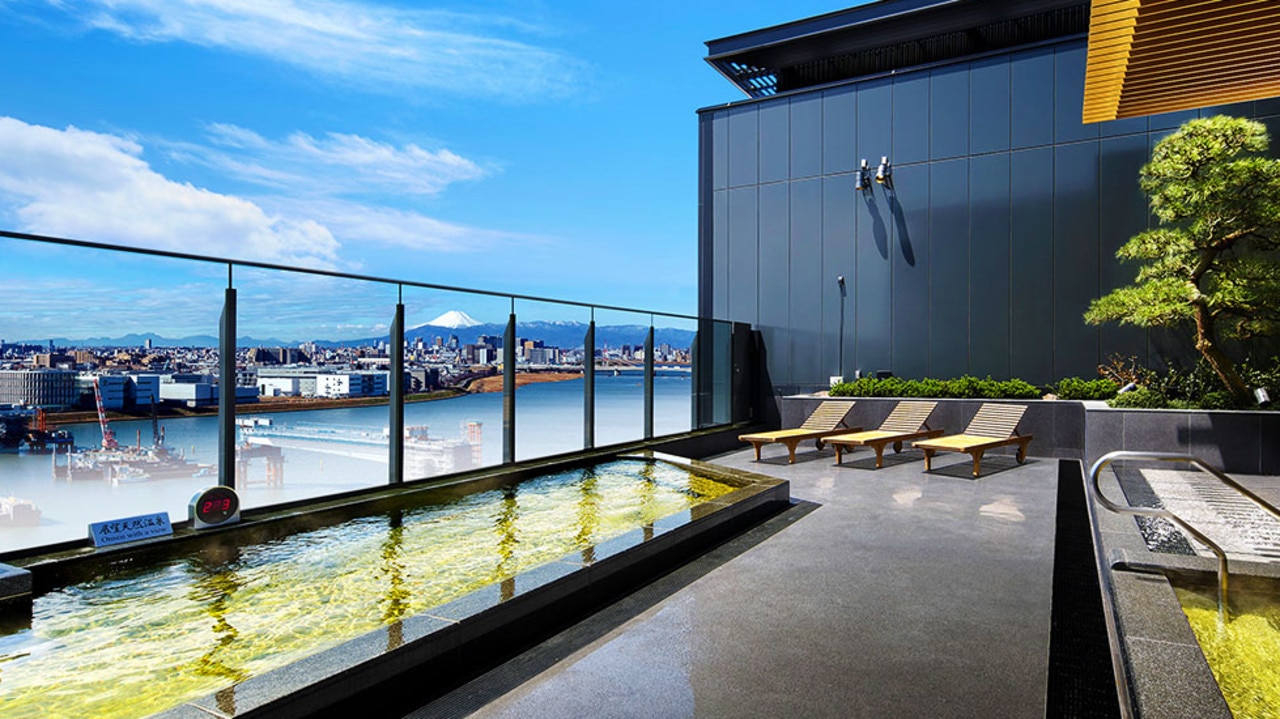 The open-air onsen at Villa Fontaine Grand, Haneda Airport. Picture: Villa Fontaine Grand website