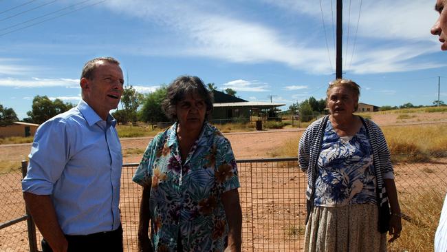 Tony Abbott visiting the Santa Teresa Aboriginal community back when he was Opposition Leader.