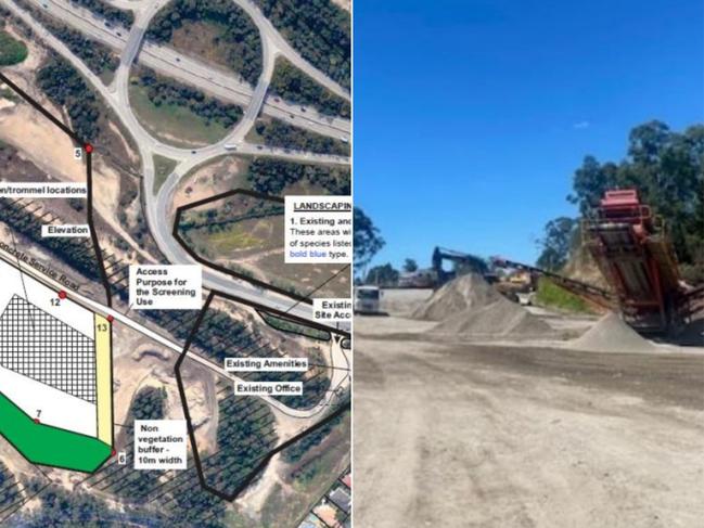 Site picture of the planned concrete batching plant west of the Pacific Motorway at Burleigh Heads.
