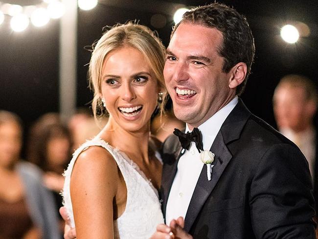 Peter Stefanovic and Sylvia Jeffreys dance during their intimate wedding.