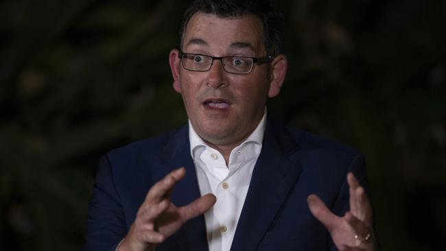 Premier Daniel Andrews announced the infection in a late night press conference. Picture: Wayne Taylor