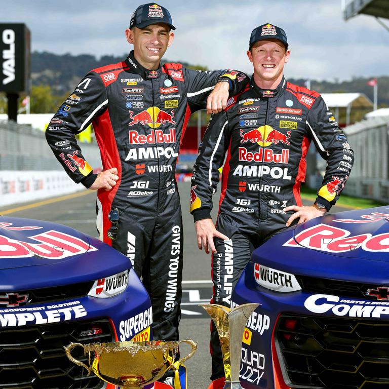 Triple Eight drivers Broc Feeney and his championship-winning teammate Will Brown. Picture Mark Brake