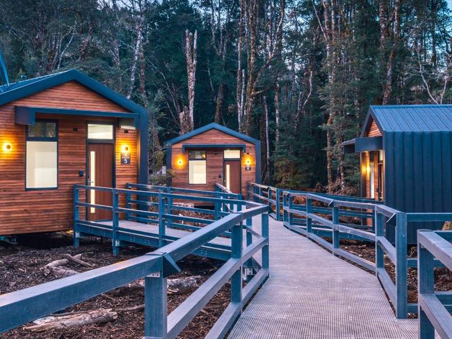 Discovery Parks Cradle Mountain has unveiled 11 new premium mountain cabins targeting the upmarket leisure crowd. Picture: Supplied