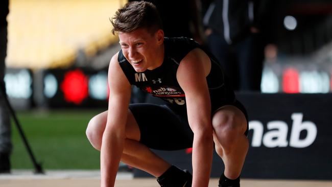 Sam Walsh competes at the AFL Draft Combine.