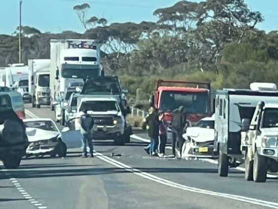 Police are on the scene of a serious crash at Old Calperum Picture: Supplied