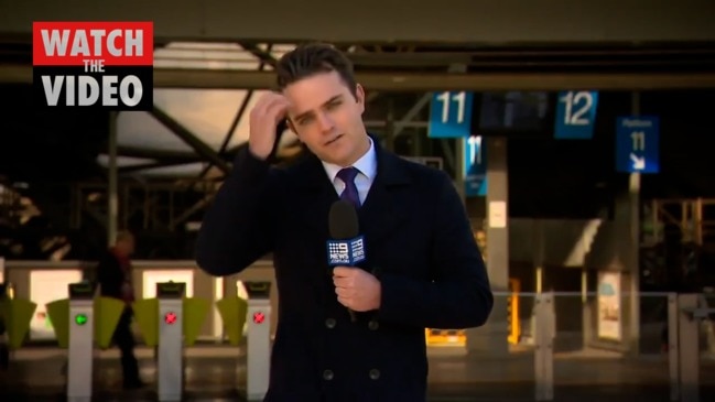 Nine News presenter Reid Butler struck by bird poo live on air