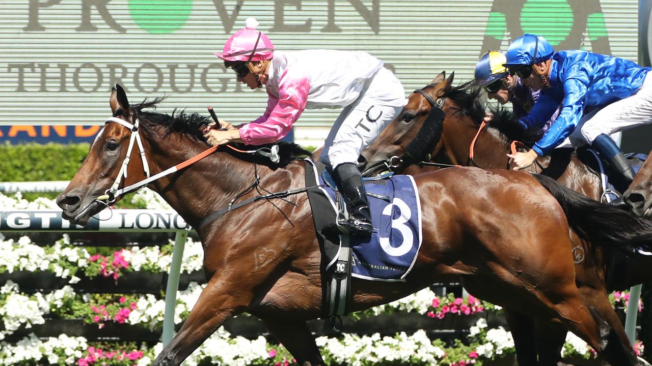 Hope In Your Heart winning the Group 2 Guy Walter Stakes last start. Picture: Jeremy Ng-Getty Images