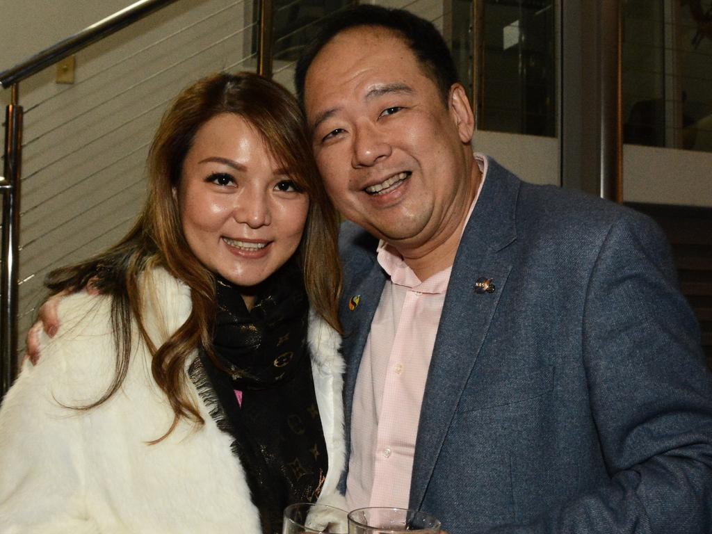 Yong Chua and Dr Clarence Tan at launch of Pink Paradise Gin at Southport Yacht Club, Main Beach. Picture: Regina King.