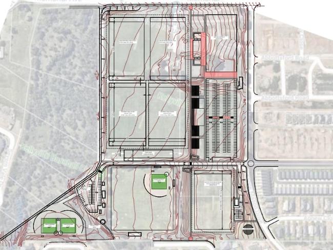 An overview of the Eels centre of excellence at Kellyville Park. 