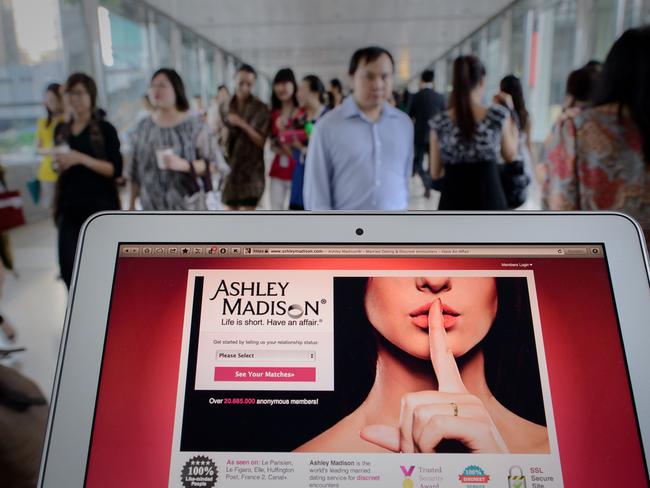 Website for cheaters, Ashley Madison, was hit by a massive hack scandal that exposed millions of people last year. Picture: AFP