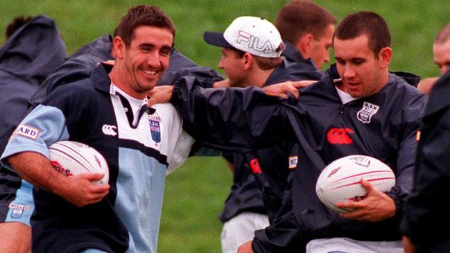 The Johns brothers in Blues training before Origin in 1998.