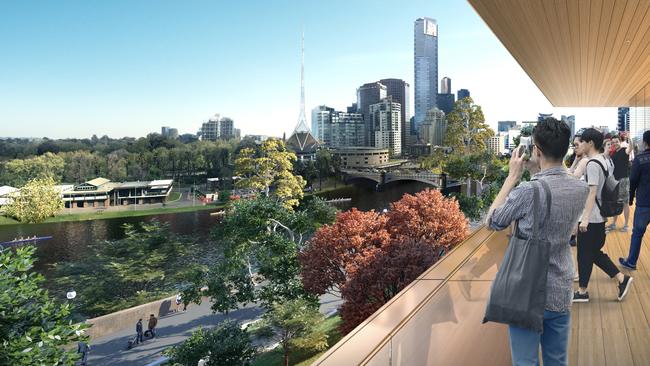 The planned view from the proposed Apple store in Melbourne.