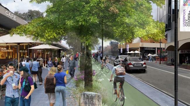 A new vision for Elizabeth St. Liverpool Council wants to improve public spaces as it continues its bid to become Sydney's third CBD. Pictures: Liverpool Council