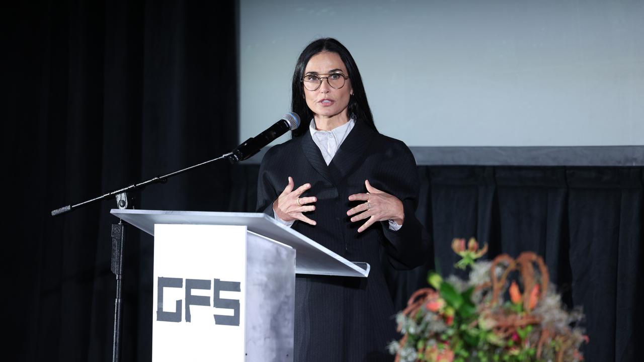 Demi Moore speaks during the GFS Fall Benefit 2024 on October 10, 2024 in Santa Monica, California. Photo: Randy Shropshire/Getty Images for Ghetto Film School.