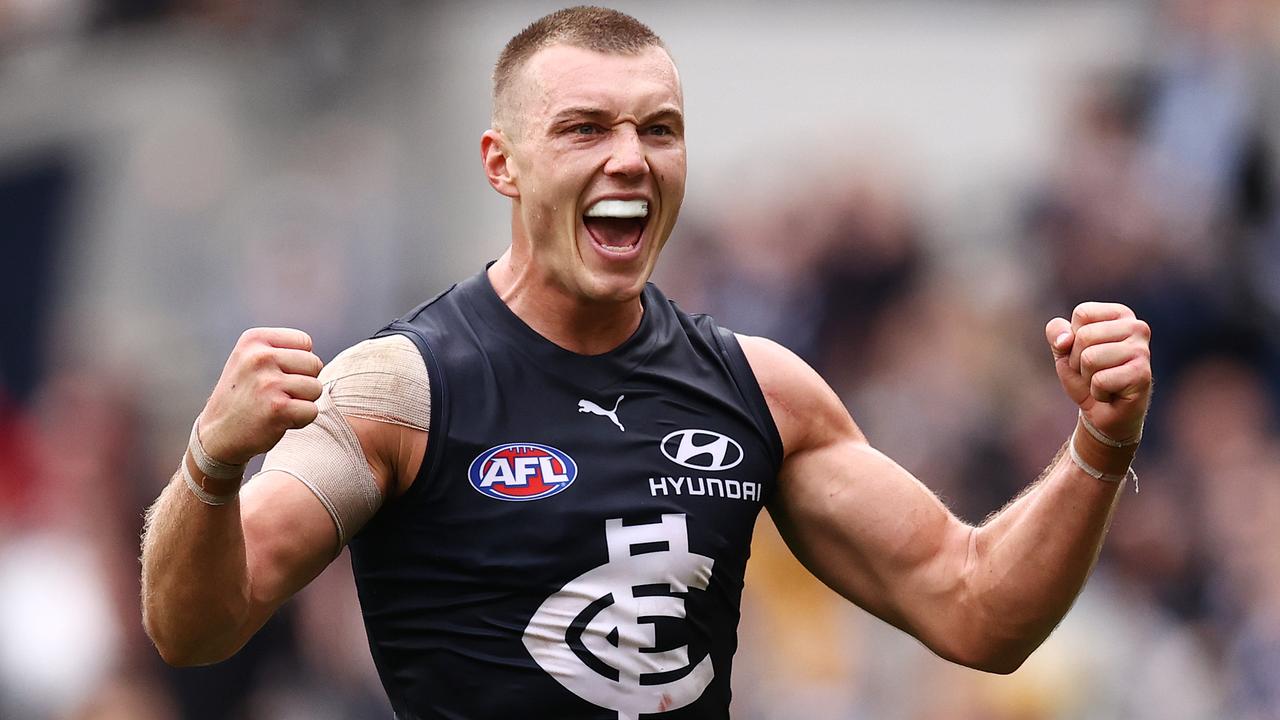 Carlton’s bid for finals has been boosted with Patrick Cripps free to play after his two-match ban was thrown out by the AFL Appeals Board. Picture: Michael Klein