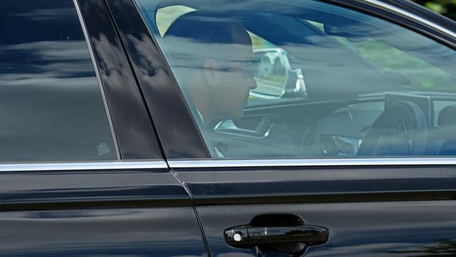 Prince William seen arriving at the rear of Windsor Castle ahead of the christening of baby Archie. Credit: w8media