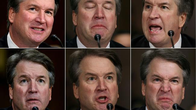 Judge Brett Kavanaugh was emotional at times as he testified before the Senate Judiciary Committee. Picture: AFP)