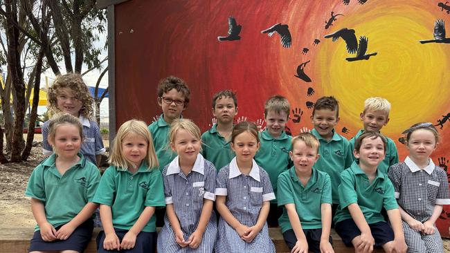 Surfside Primary School 2025 Class F2 front Matilda Lawicki, Violet Procter, Ruby Peters, Maddie Crocker, Jack Hodgkinson, Liam Hansen, Grace Arkoshy. Back Maddy Van Wegen, Otis Towers, Koa Inoue, Jack Morrison, Cohen Glover, Sonny Allen. Picture: Supplied