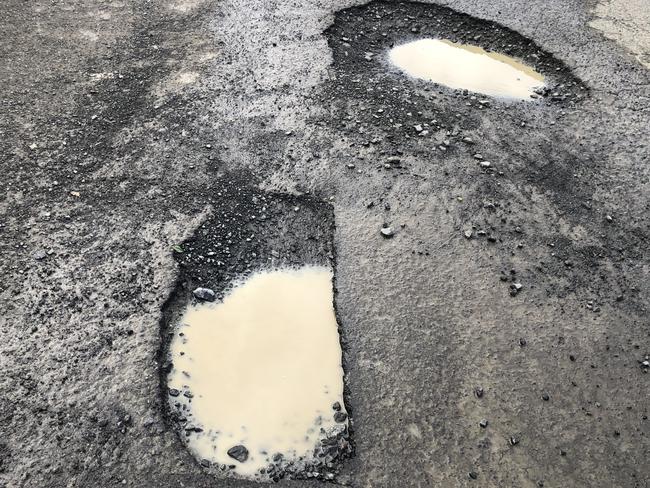 Council has repaired these pot holes at the Campsie car park: Picture: Lawrence Machado