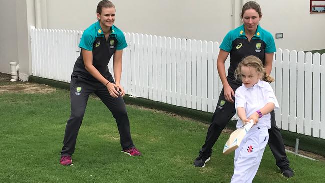 Matisse Easton, 8, unleashes at Allan Border Field back in 2017.