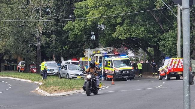 Emergency services worked on the man for several minutes. Picture: Kelly Robinson