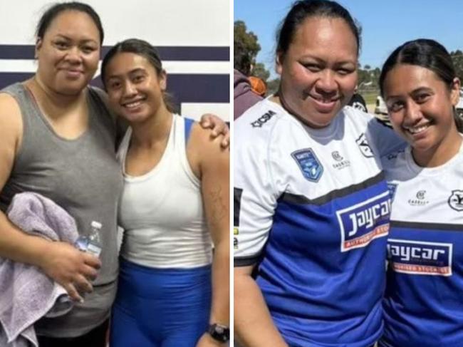 Lumepa (left) died after she collapsed during an F45 class. Picture: Supplied.