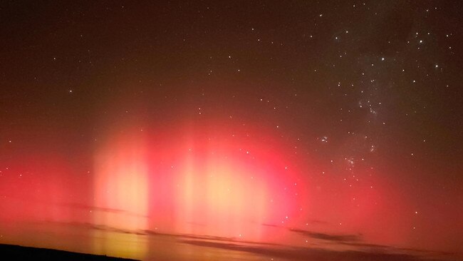 The aurora australis, or Southern Lights, made a rare appearance in South Australia’s Coodlie Park Eco Retreat at the Eyre Peninsula. Picture: Krystina Rose