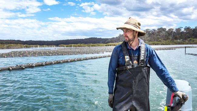 Tathra oysters Sam Rodely driving an oyster punt in the pristine Mimosa Rock National Parks. Picture: Supplied