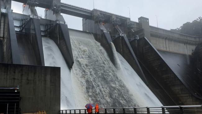 Warragamba Dam, which has been spilling since Sunday. Picture: WaterNSW