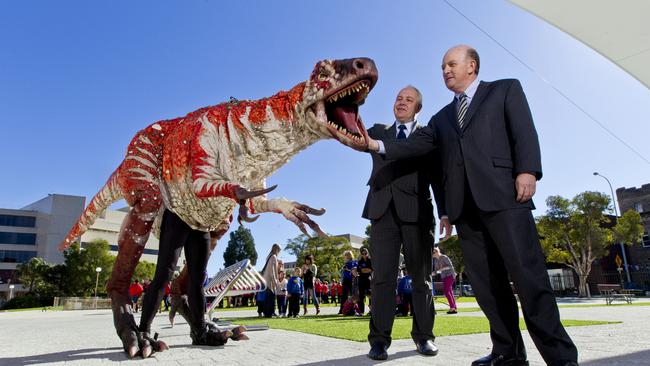 Alec Cole, CEO of the WA Museum, with former WA arts minister John Day. Picture: Ross Swanborough