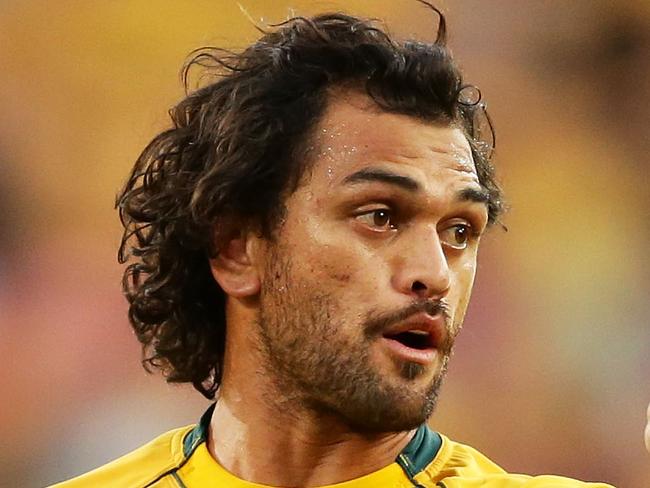 BRISBANE, AUSTRALIA - JUNE 24:  Karmichael Hunt of the Wallabies looks on during the International Test match between the Australian Wallabies and Italy at Suncorp Stadium on June 24, 2017 in Brisbane, Australia.  (Photo by Matt King/Getty Images)