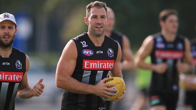 Collingwood training at Olympic Park. Travis Cloke Picture:Wayne Ludbey