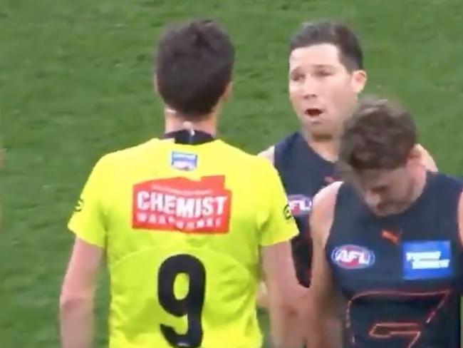 Storm erupts as AFL star bumps umpire