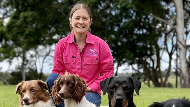 In Mt Isa, Pauline McLeod who runs Dogs Eye View dog training collected donated dog food from Coles and Woolworths and took it the airport so it could be flown into Burketown to help locals care for rescued dogs left behind when people had to be evacuated due to the floods. Picture: Supplied