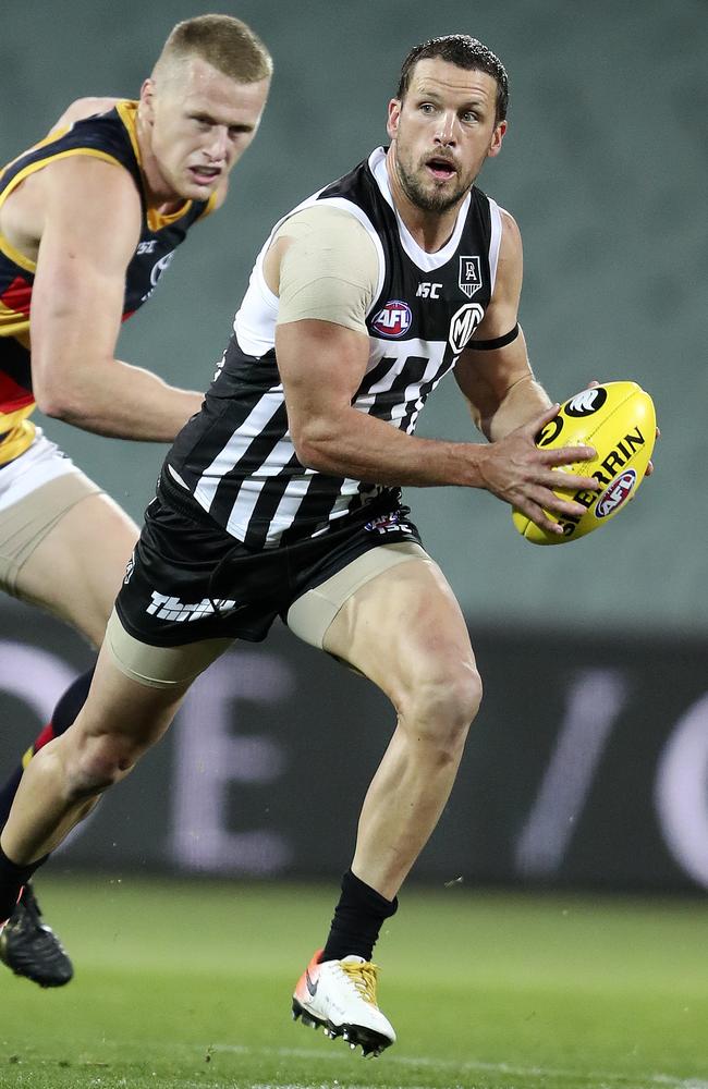 Travis Boak won his second Showdown Medal, at the age of 31, on Saturday night. Picture: Sarah Reed