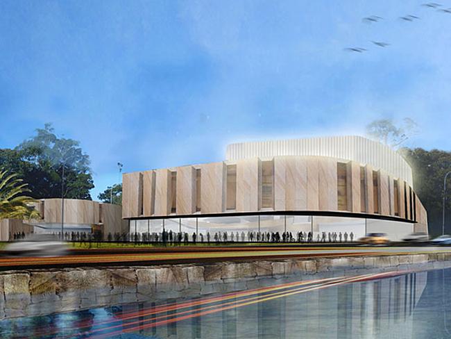 An old artists impression of the Regional Performing Arts Centre on the Gosford Waterfront