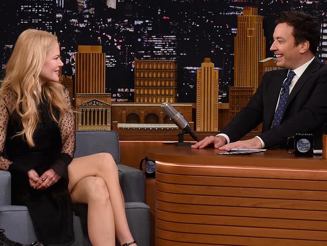 Nicole Kidman and Jimmy Fallon talk about their failed courtship. Picture: Getty