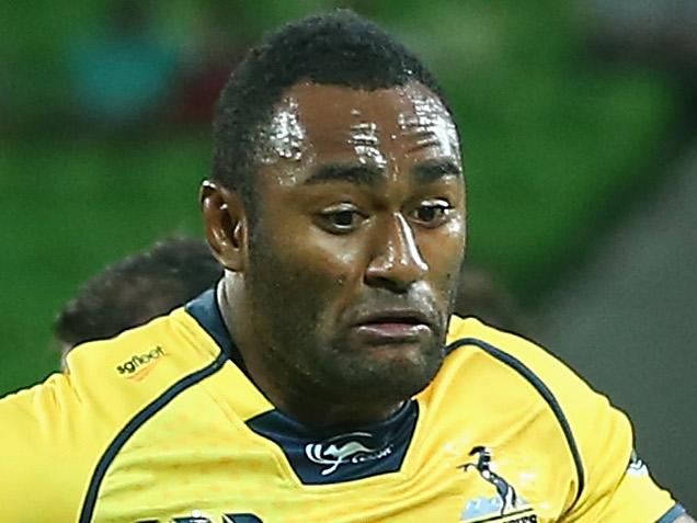 MELBOURNE, AUSTRALIA - FEBRUARY 28: Tevita Kuridrani of the Brumbies breaks through a tackle to score a try during the round three Super Rugby match between the Rebels and the Brumbies at AAMI Park on February 28, 2015 in Melbourne, Australia. (Photo by Quinn Rooney/Getty Images)