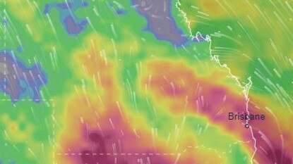 Heavy rain is forecast for southern Queensland over the next two weeks. Picture: Ventusky