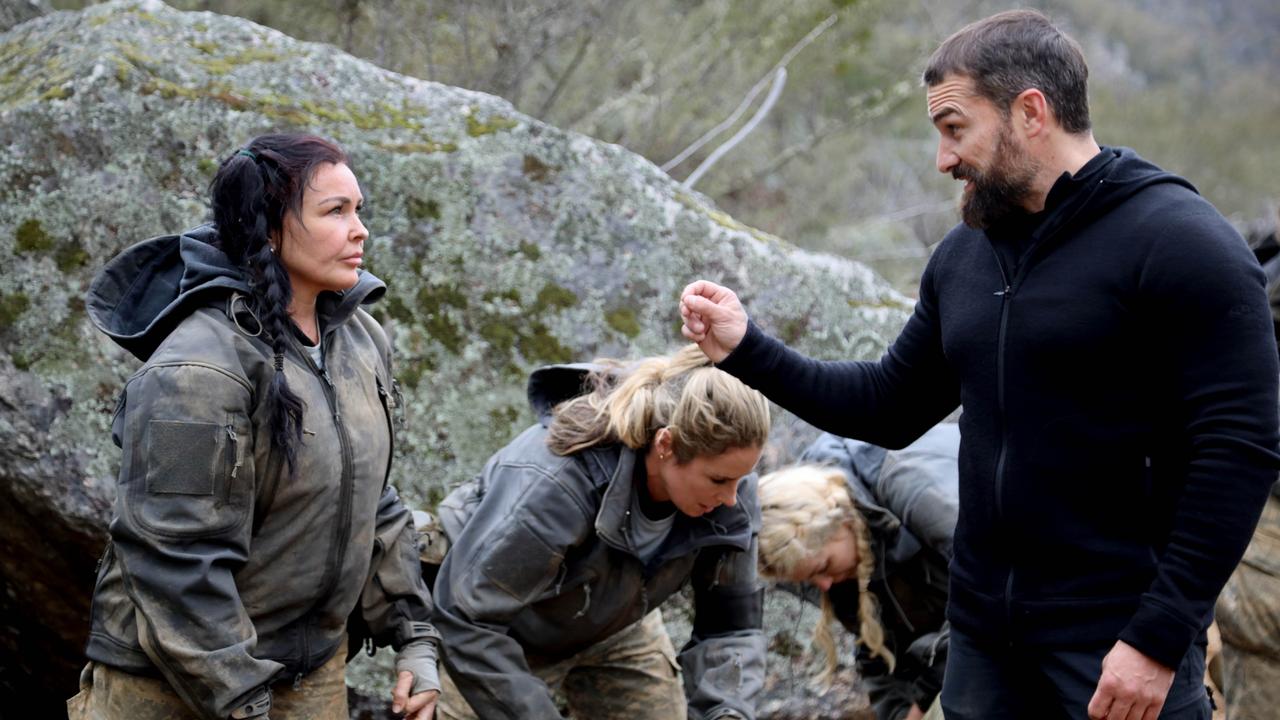 Ant Middleton instructs Schapelle Corby during the filming of SAS Australia. Picture: Nigel Wright