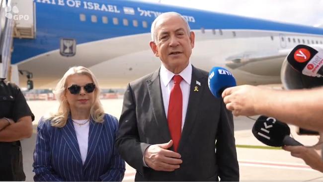 Israeli Prime Minister Benjamin Netanyahu thanked President Joe Biden for his decades of support for Israel as he set off for a pre-planned visit to Washington Monday. Picture: Twitter/ @netanyahu