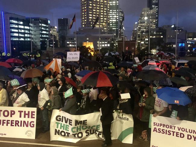 WA parliament euthanasia rally photo posted to Twitter by Reece Whitby - 