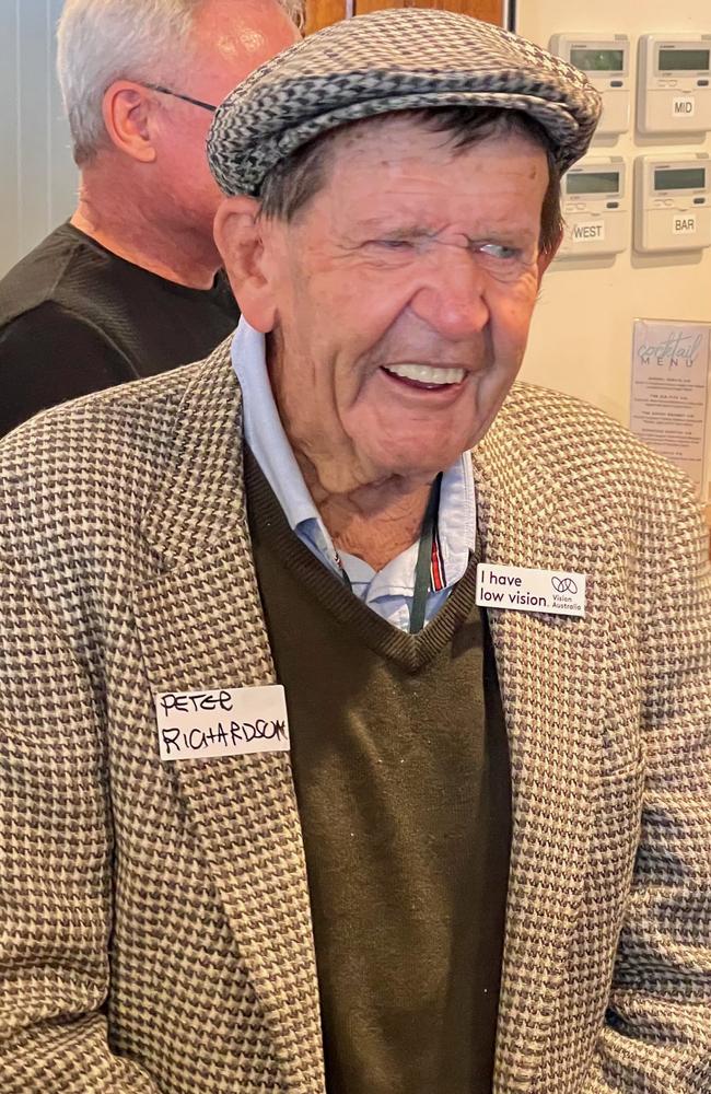 Former Nambour Chronicle editor and long-time Sunshine Coast Daily columnist Peter Richardson arrives at the Daily's reunion.