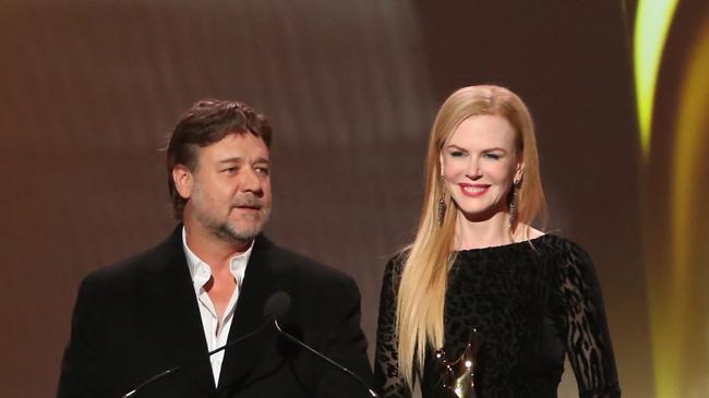 Actors Russell Crowe and Nicole Kidman were friends with Walsh, who is credited with helping launch the latter’s career. Picture: Jonathan Leibson/Getty